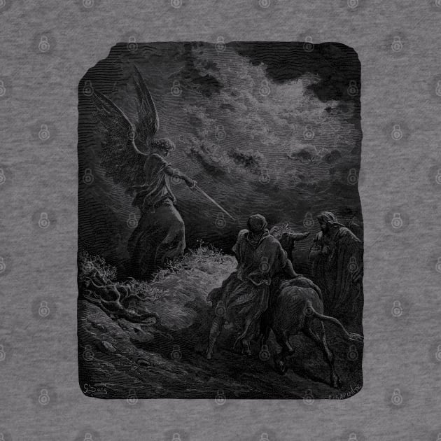 The Angel Appearing to Balaam - Gustave Doré, La Grande Bible de Tours, Aesthetic, Gothic, Metal by SpaceDogLaika